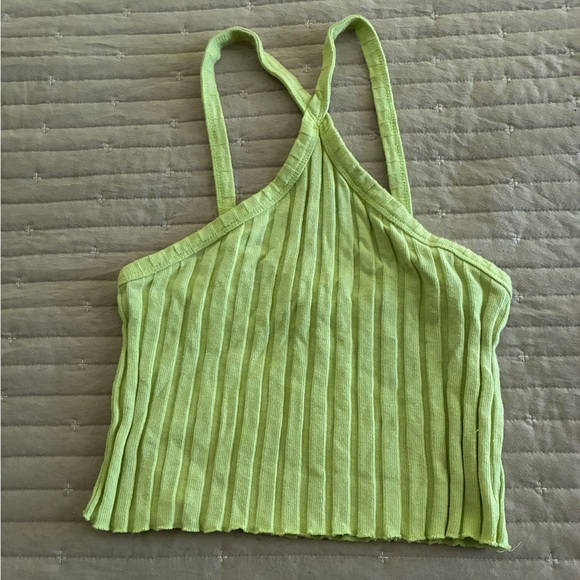 Zara Mint Ribbed Knit Top - Picture 1 of 2